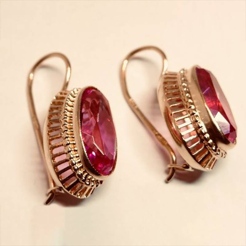 Anaëlle | Boucles d'Oreilles Grenat Royal