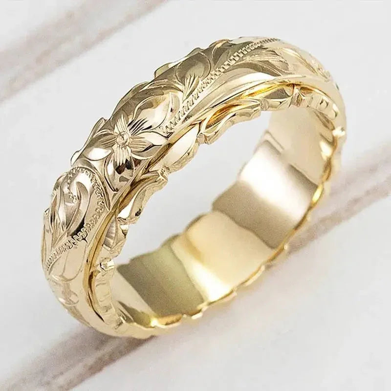 Mila | Bague en or avec fleur inspirée de l'antiquité