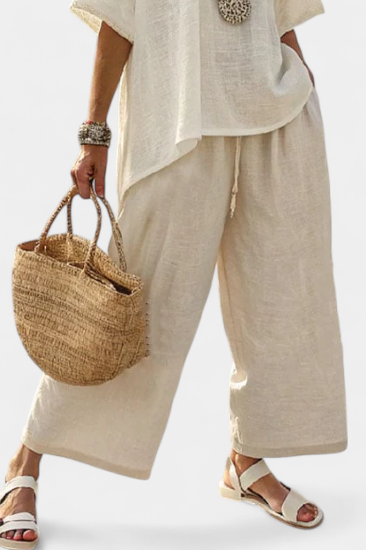 Beatrice – chemise confortable essentielle et pantalons à jambes larges