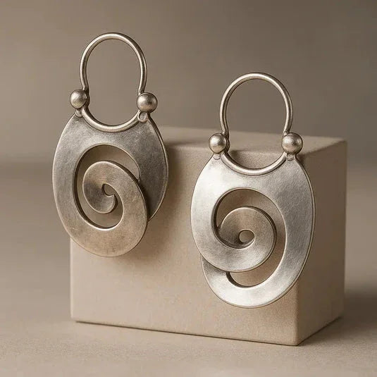 Thaïs | Boucles d'Oreilles Vintage Irégulières en Argent