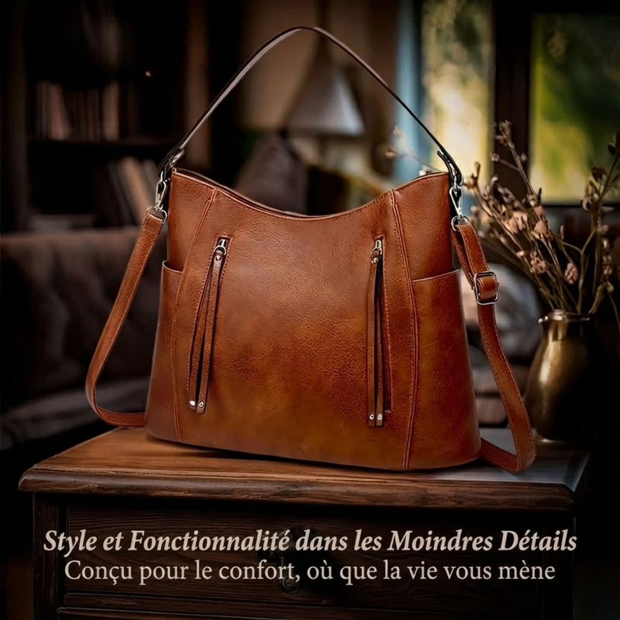 Mélanie | Sac Épaule Élégant Multi-Zips