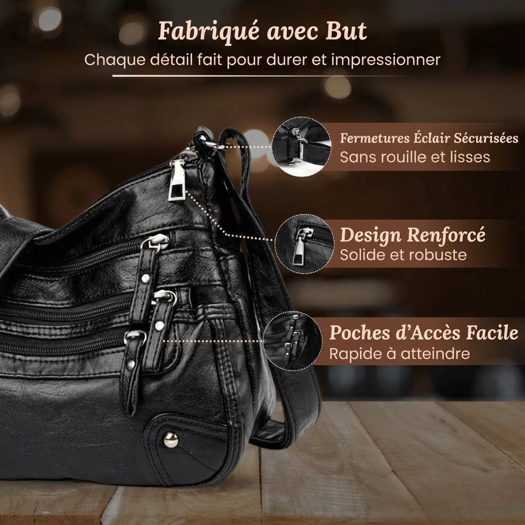 Lison | Sac Bandoulière Multi-Zips Urbain