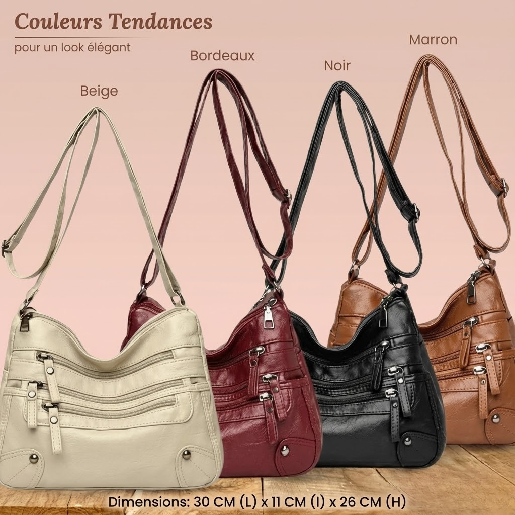 Lison | Sac Bandoulière Multi-Zips Urbain