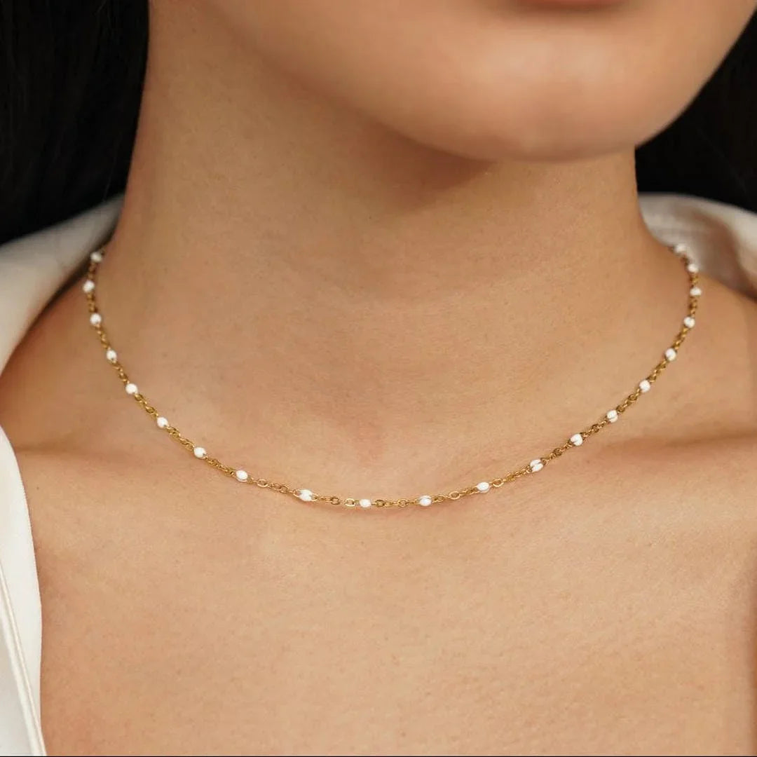 Solène | Collier de Perles Blanches Propre