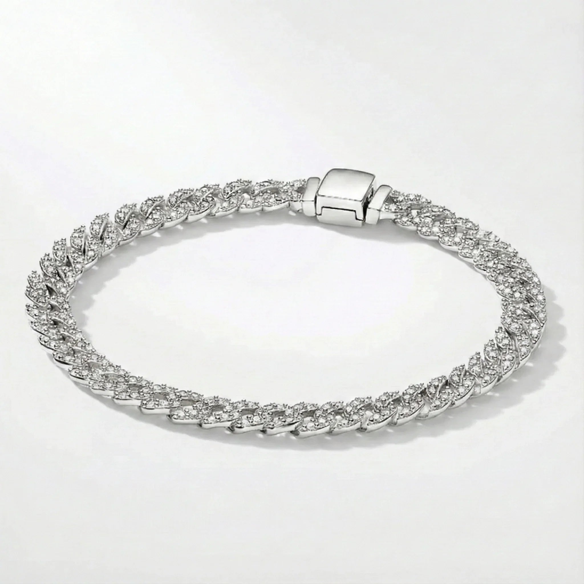 Adele | Bracelet cubain en moissanite