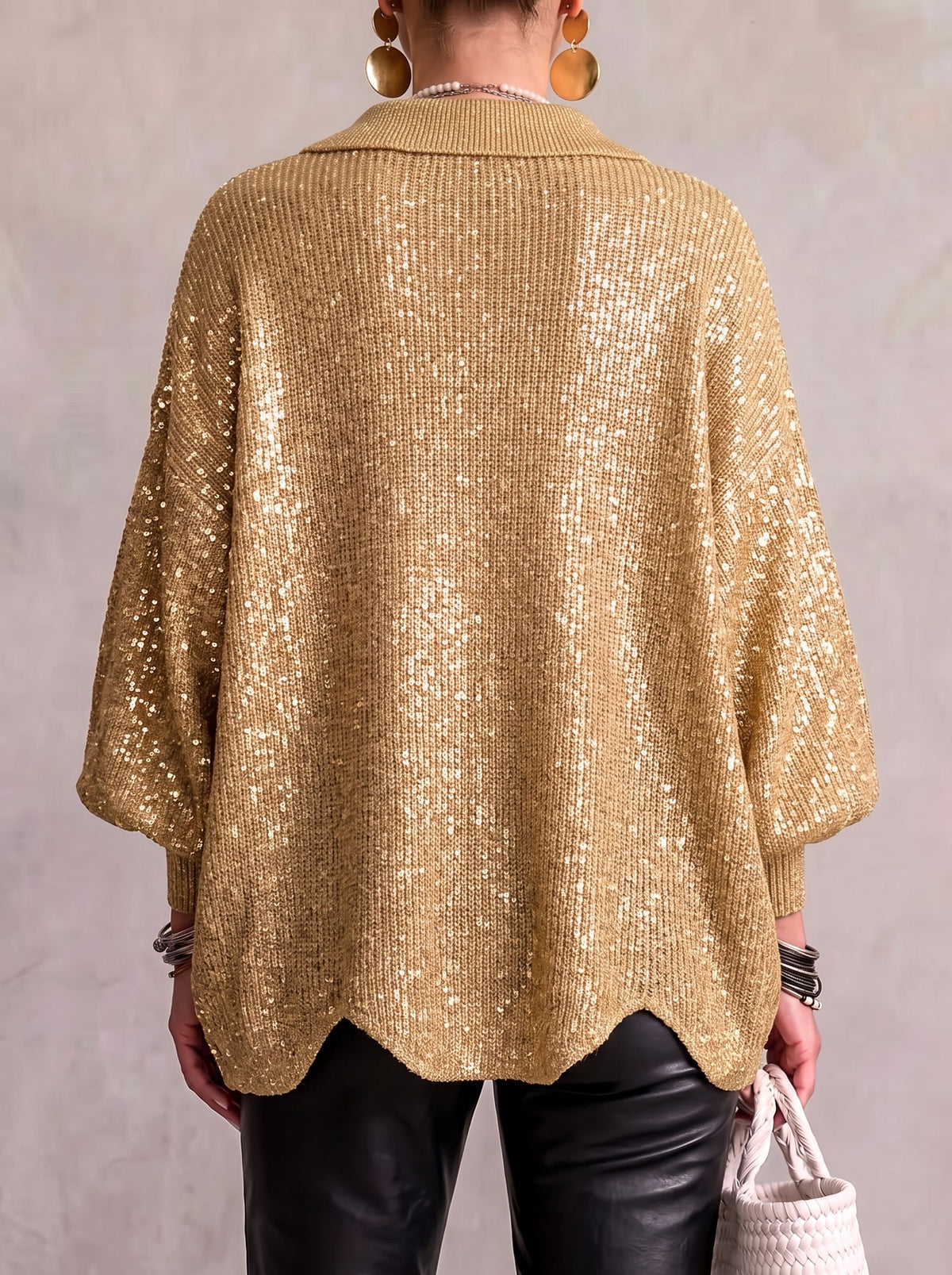 Manon | Gilet Oversize Boutons Dorés