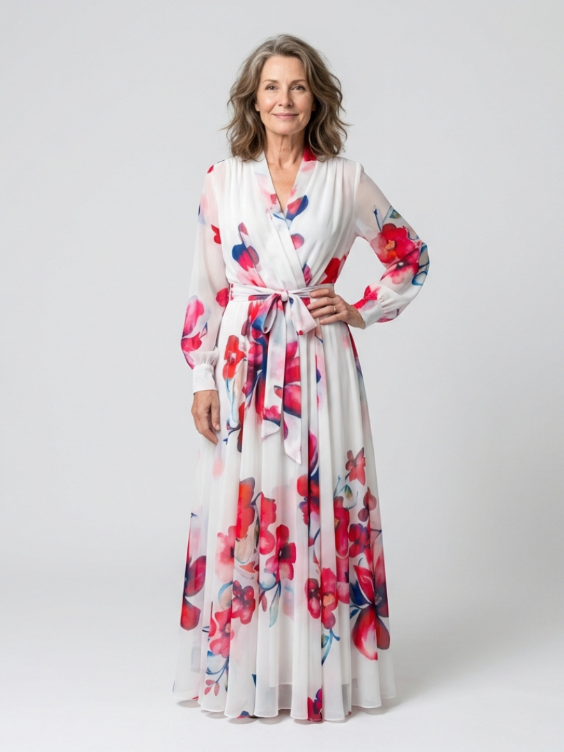 Lillian | Robe Maxi Enveloppe Florale
