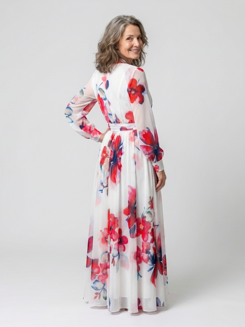 Lillian | Robe Maxi Enveloppe Florale