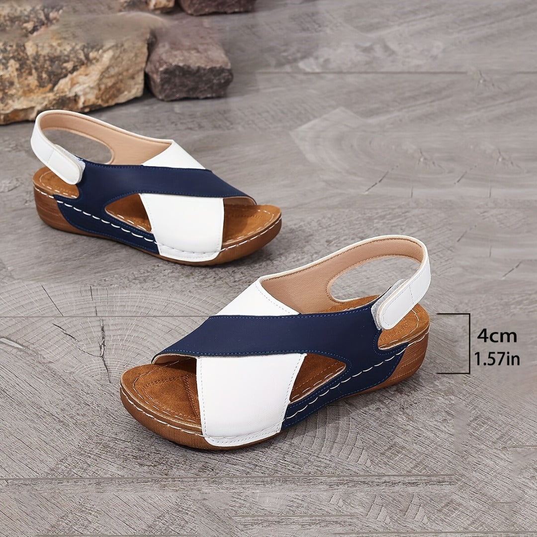 Viviane | Sandales Orthopédiques Croisées Bicolores