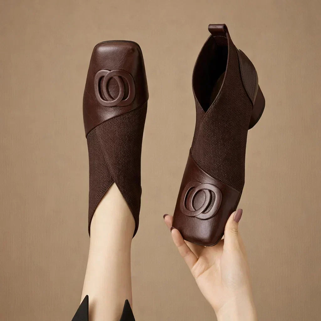 Catherine | Bottines en Cuir à Talon Moyen