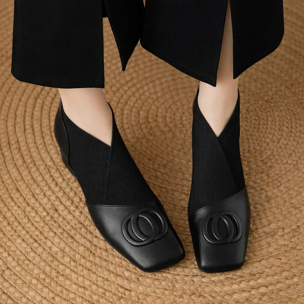 Catherine | Bottines en Cuir à Talon Moyen