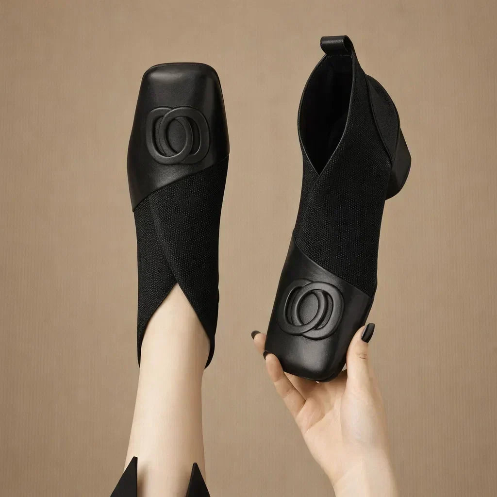 Catherine | Bottines en Cuir à Talon Moyen