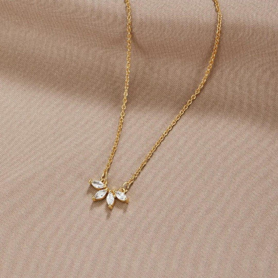 Lucie | Collier en Cristal Étincelant Feuille