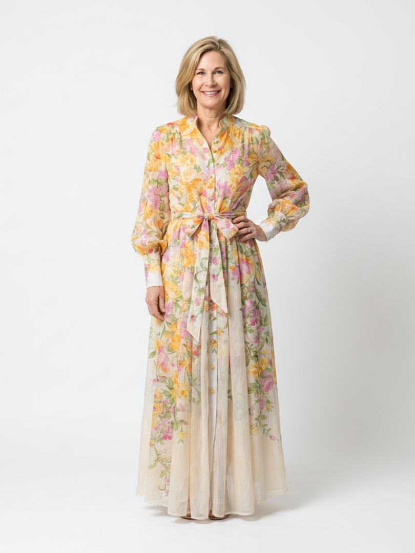 Cressida | Robe Maxi Longues Florale Transparent