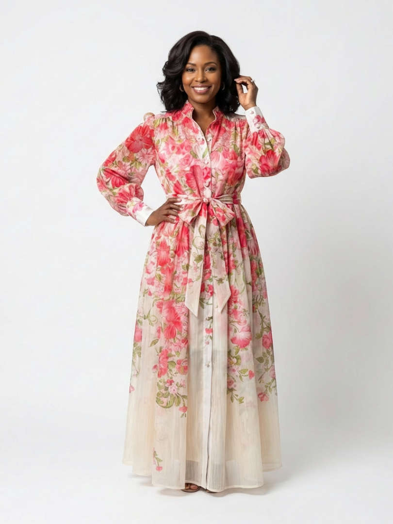 Cressida | Robe Maxi Longues Florale Transparent