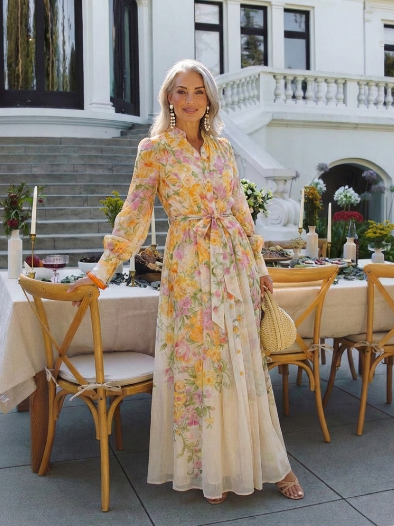 Cressida | Robe Maxi Longues Florale Transparent