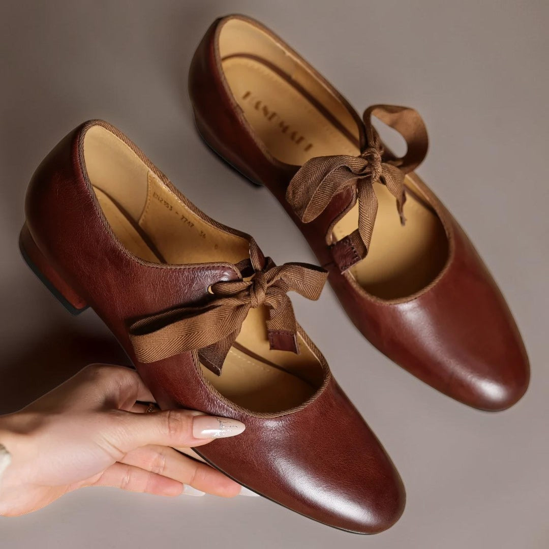 Sophie | Ballerines Cuir à Nœud