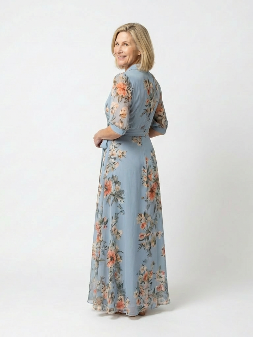 Camille | Robe Maxi à Enveloppe à Col en V Floral