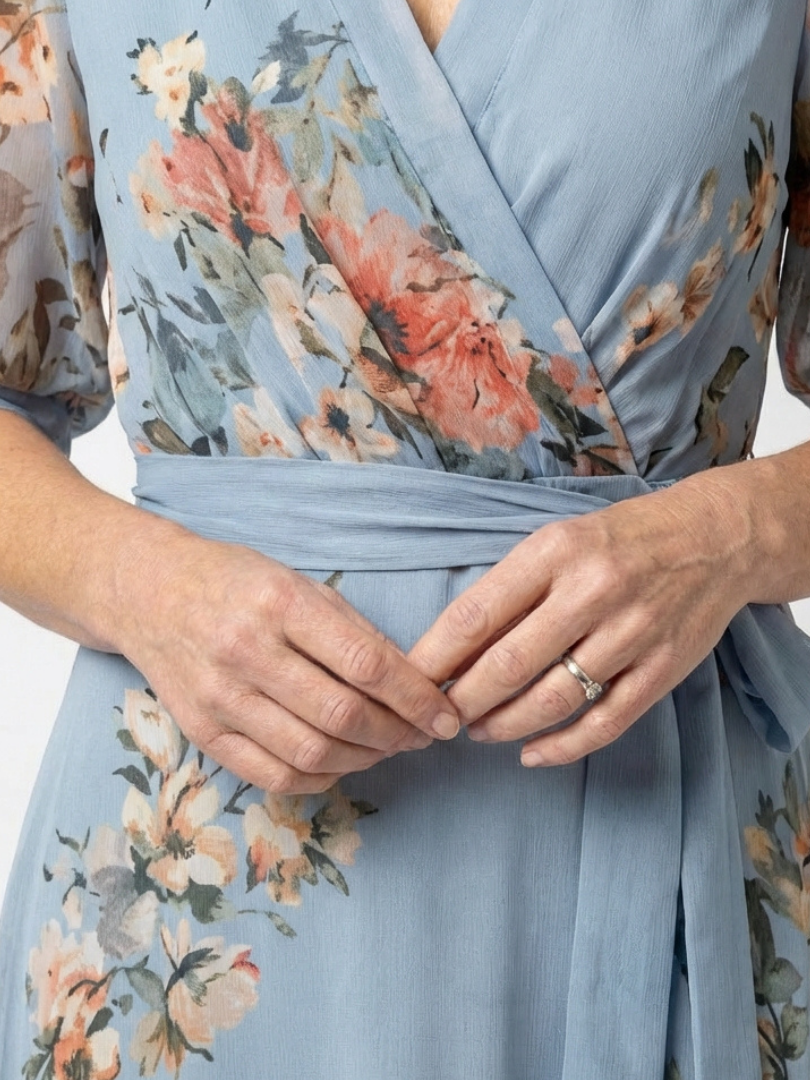 Camille | Robe Maxi à Enveloppe à Col en V Floral